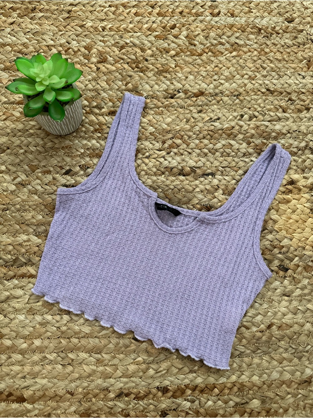 PURPLE KNIT CROP TANK